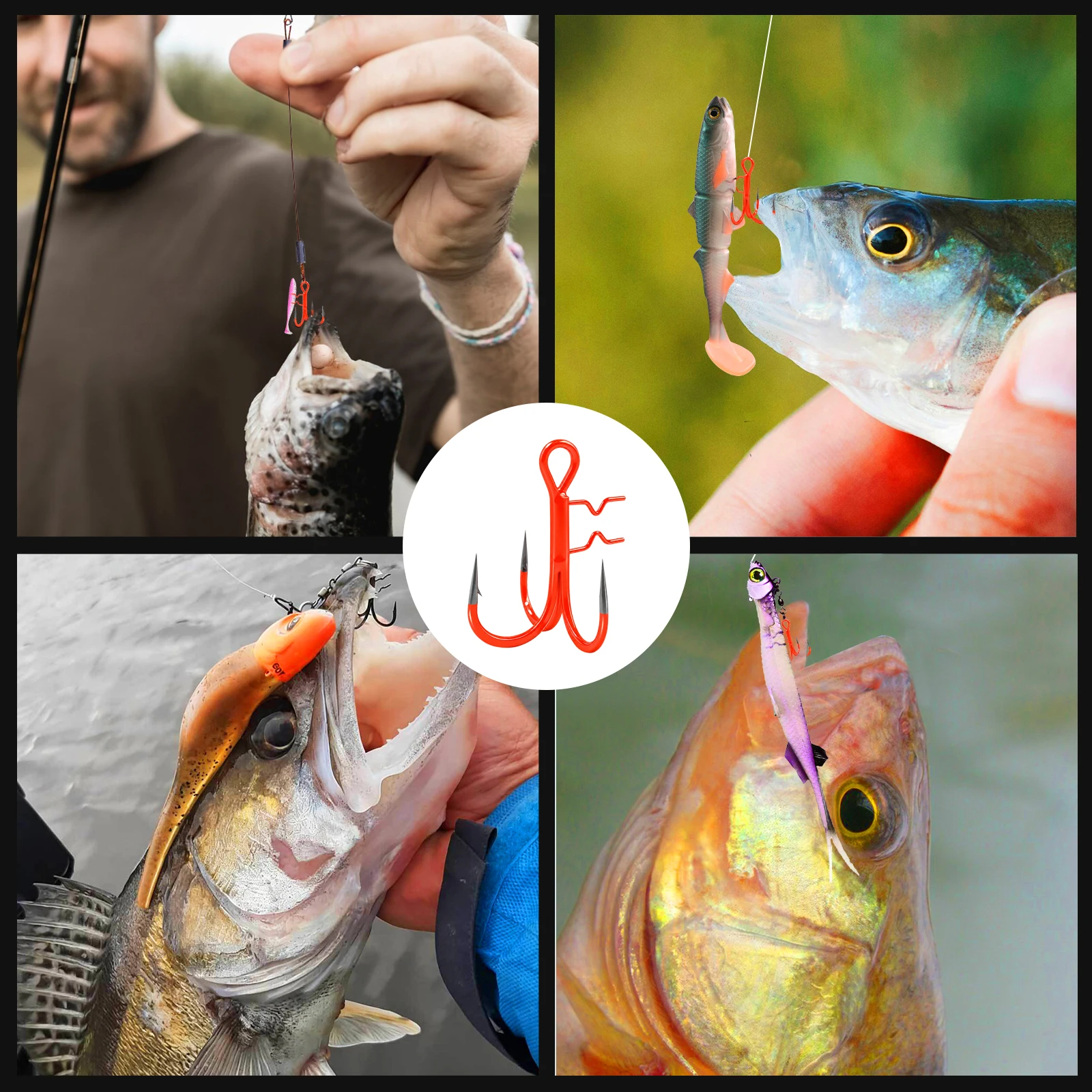 FishTrip anzuelos de acero alto carbono con púas para vinilo - imagen 5