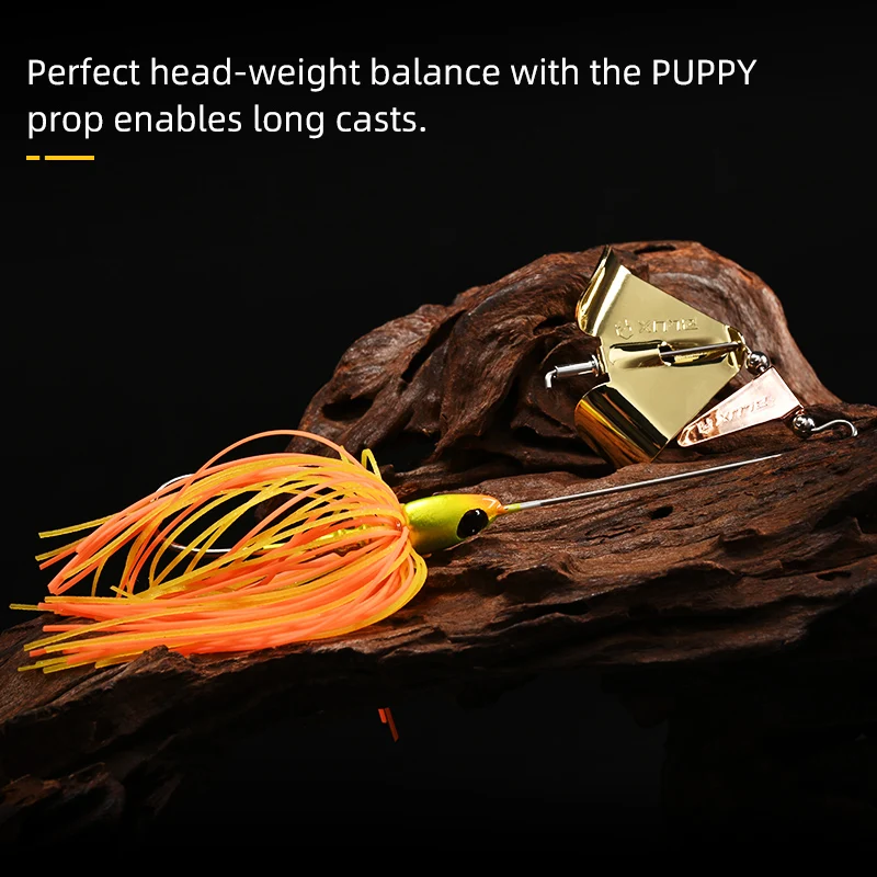 BLUX Spinnerbait Puppy con Buzzbait ruidoso y falda de silicona - imagen 5
