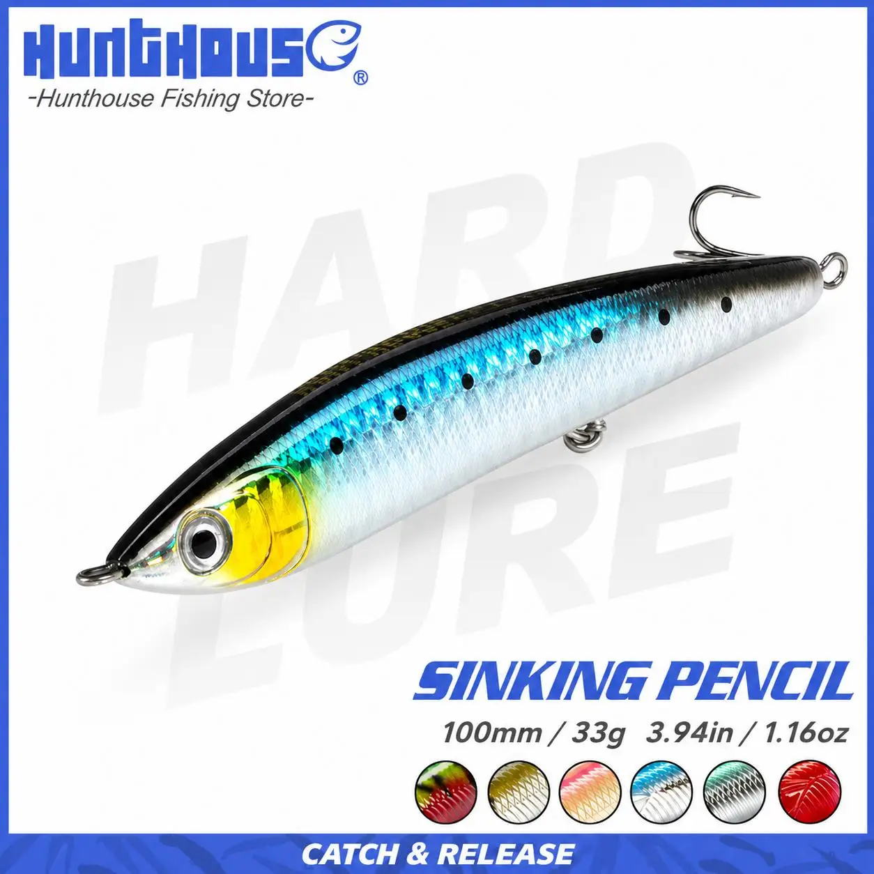 Hunthouse Sinking Pencil: señuelo lápiz hundido de lanzamiento largo