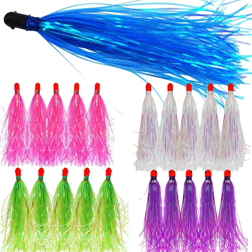 Teaser Jig Head Mylar Flash Bucktail para pesca de agua salada - imagen 4