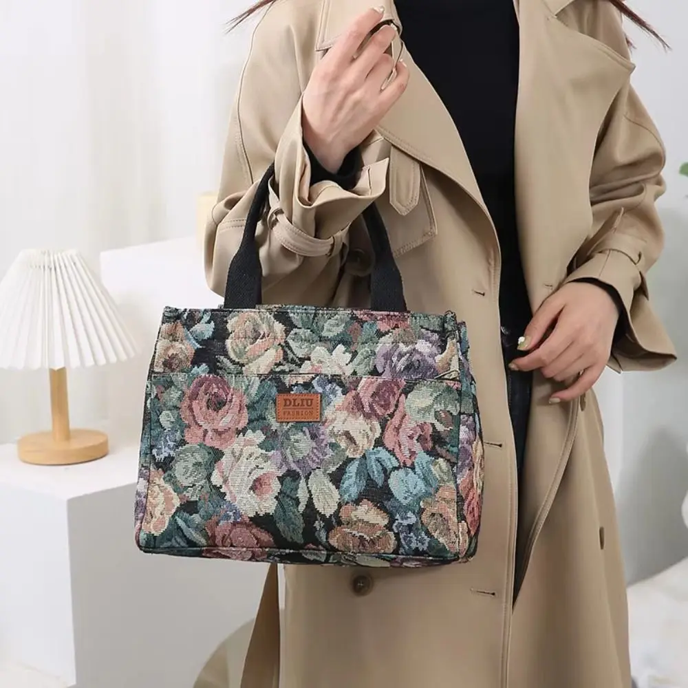 Bolso Tote Jacquard con cremallera de gran capacidad estampado floral - imagen 3