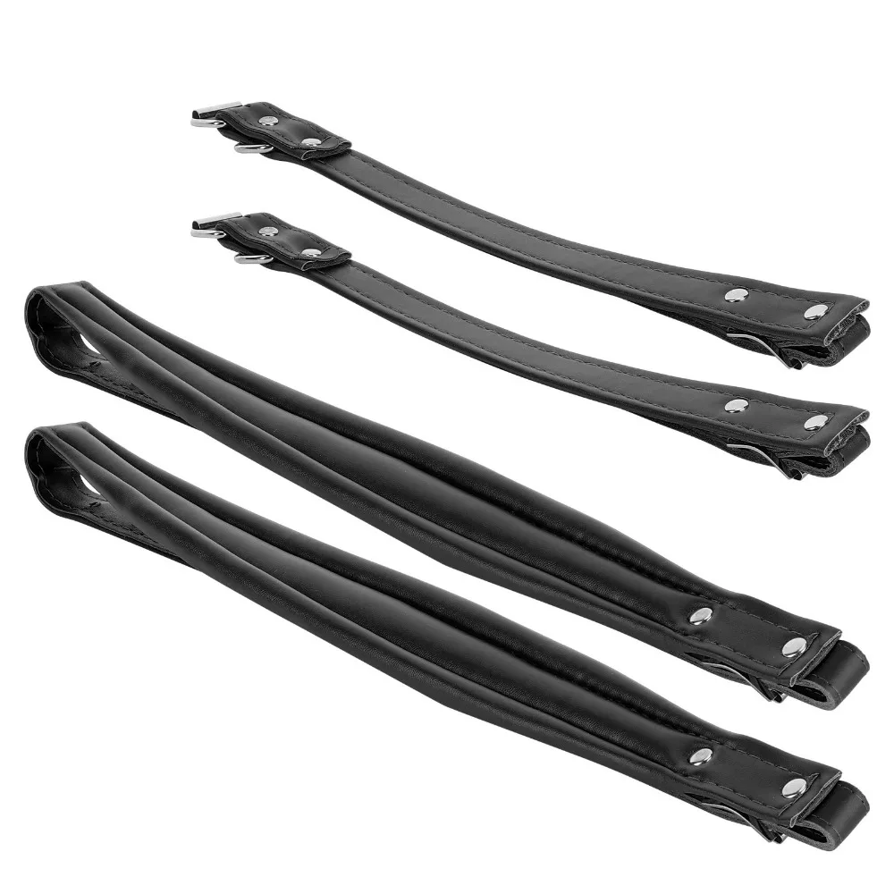 Correa de hombro arnés estilo acordeón de cuero PU negro ajustable - imagen 2