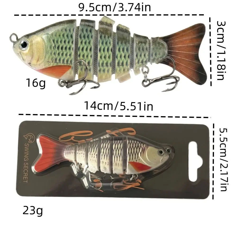 Señuelo de pesca flexible multiarticulado de 9,5 cm