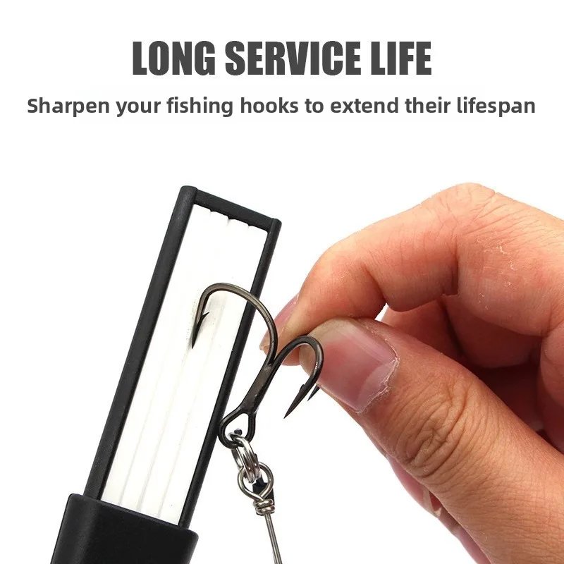 Afilador de anzuelos portátil de diamante para pesca en mar