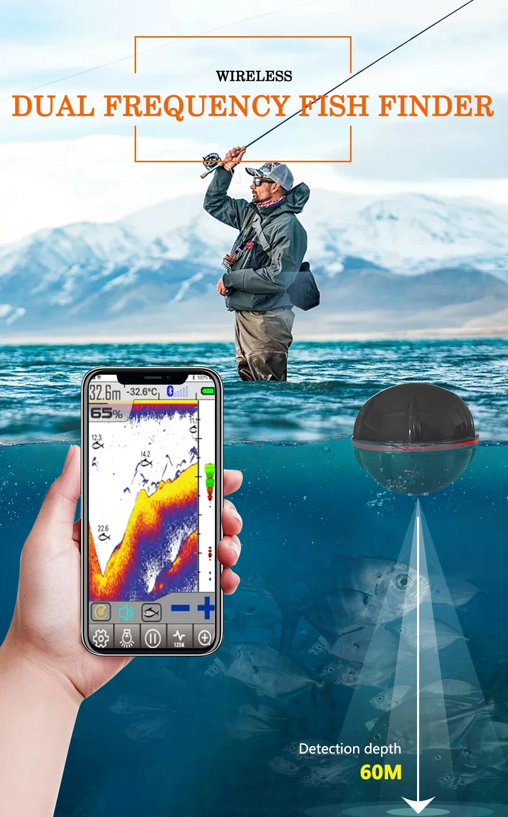 Mapa GPS con marcadores de pesca
