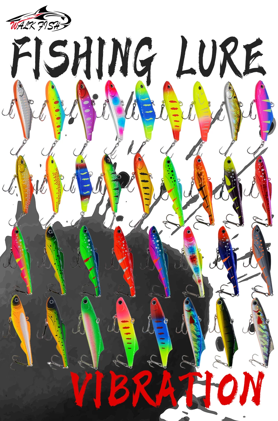Señuelo VIB WALK FISH colores variados para pesca en hielo
