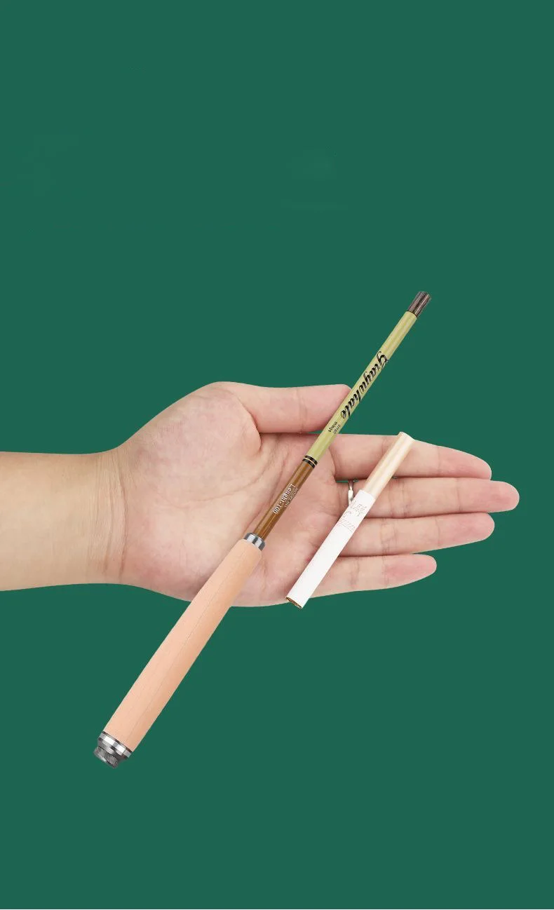 Caña telescópica ultraligera de fibra de carbono 26 cm para micro señuelos