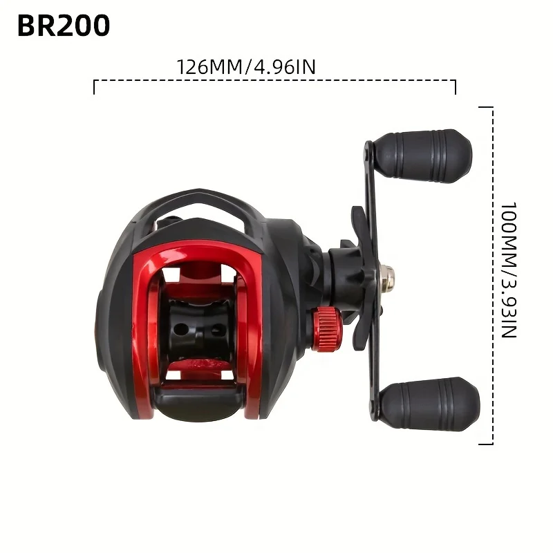 Carrete de pesca GLS en detalle frontal