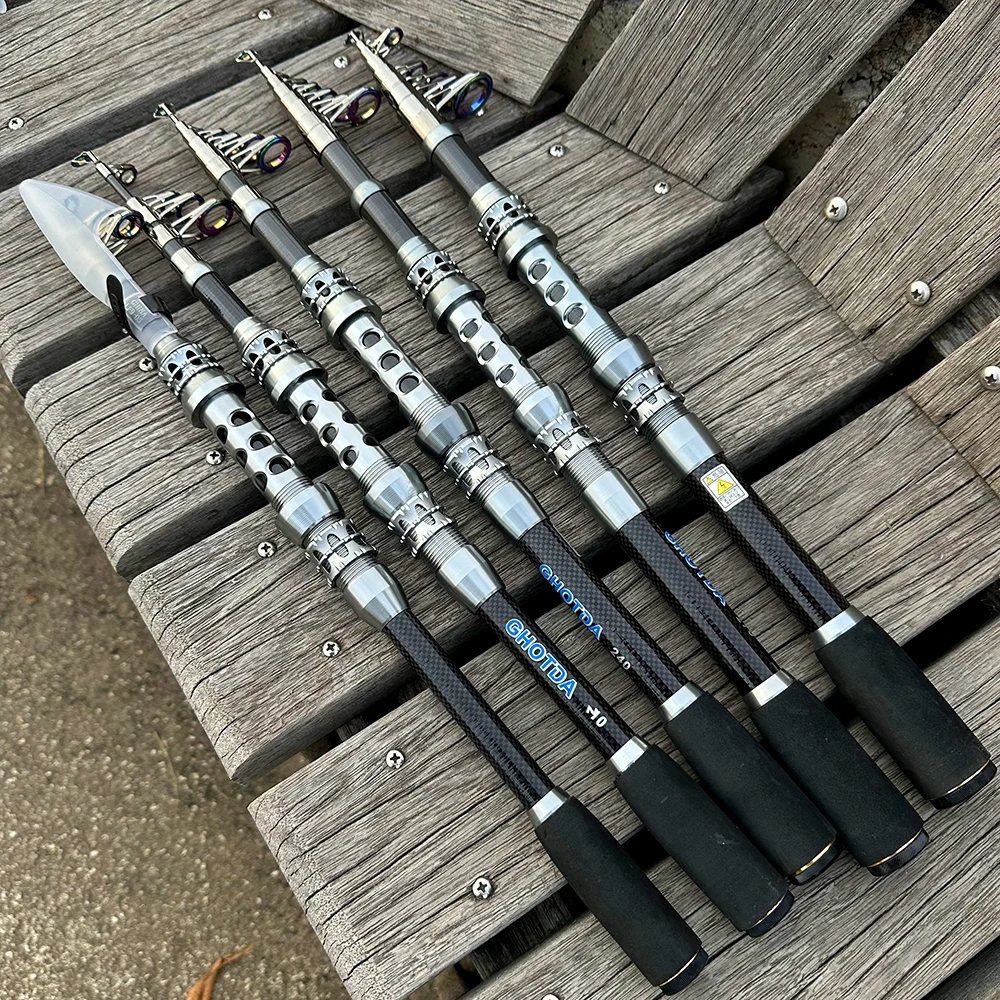 Caña telescópica fibra de carbono para carpa y surfcasting ultraligera - imagen 2