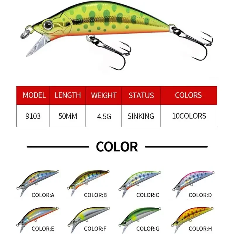 Micro minnow Wobbler jerkbait duro para lances largos en arroyos - imagen 4