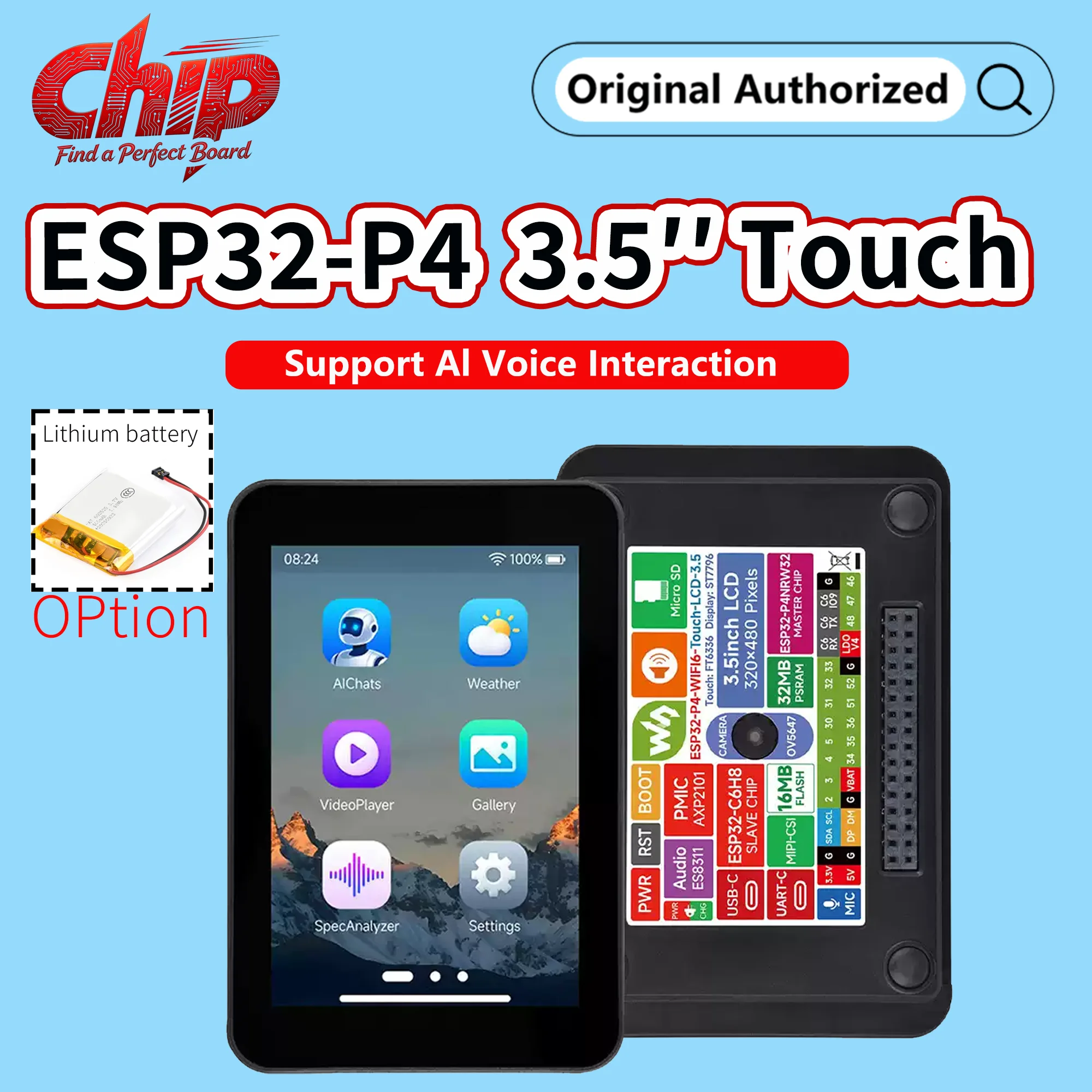 Placa ESP32-P4 con pantalla inteligente WiFi y cámara OV5647 - imagen 5