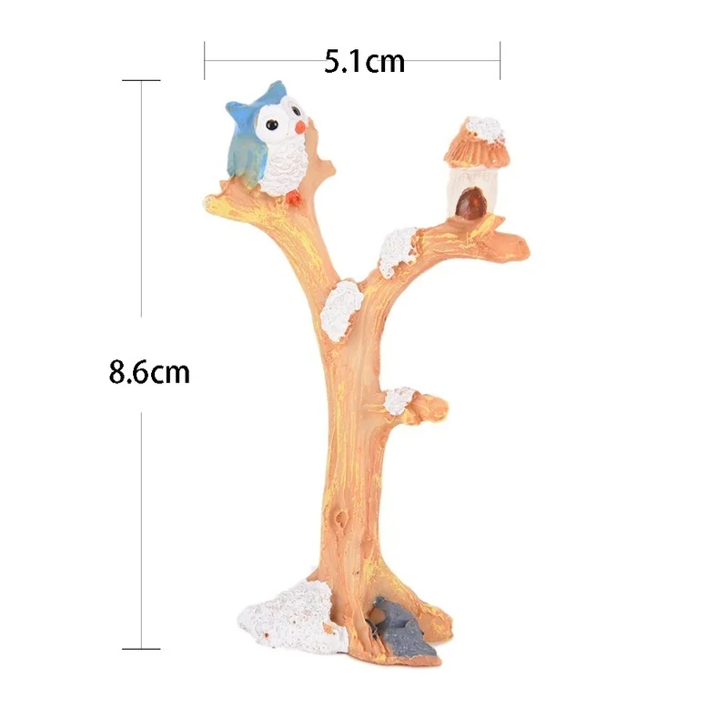 Set Decorativo de Resina – Mini Búho, Hada y Casa de Jardín para Manualidades - imagen 3