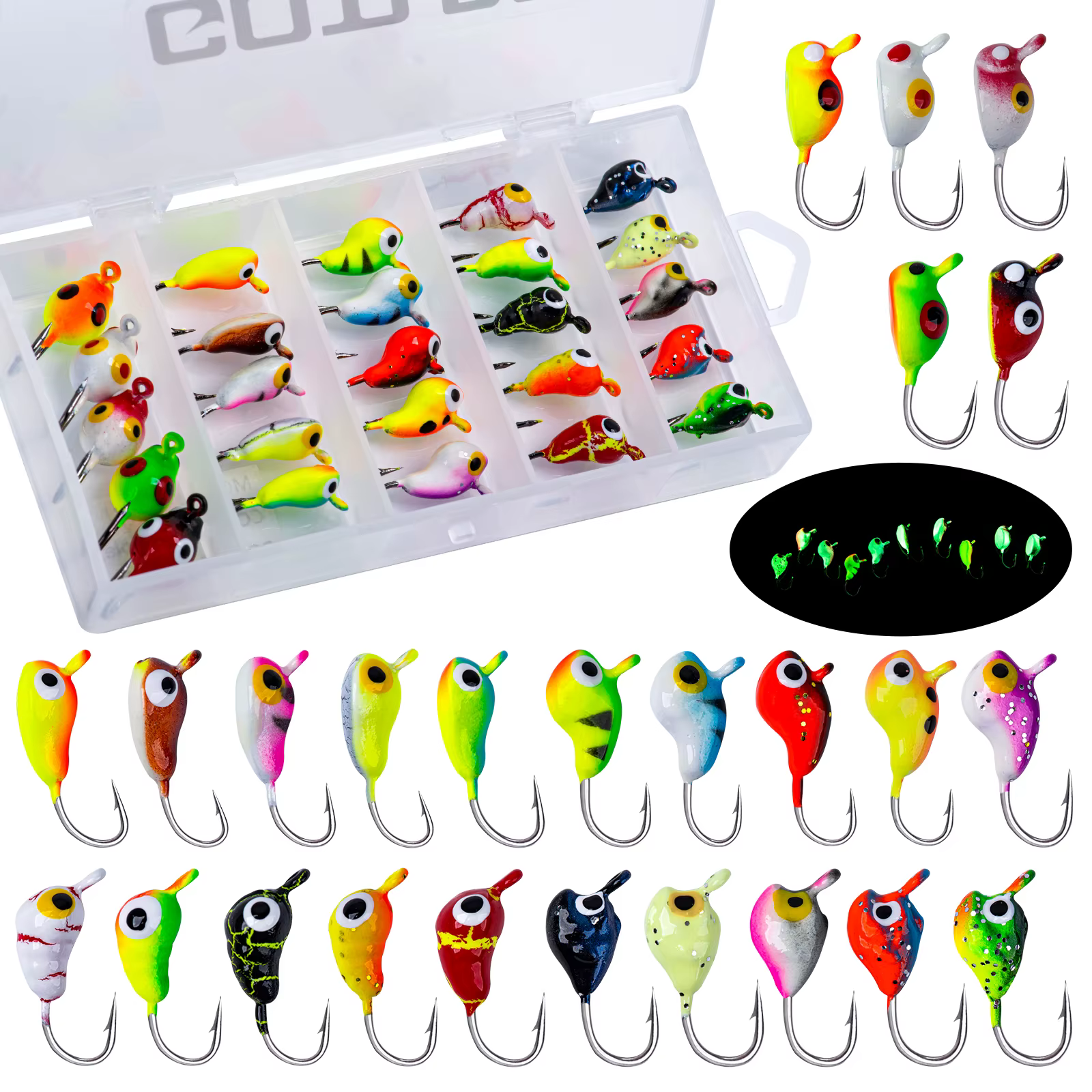 Goture Jig Bonic luminoso pesca hielo vinilo con natación viva