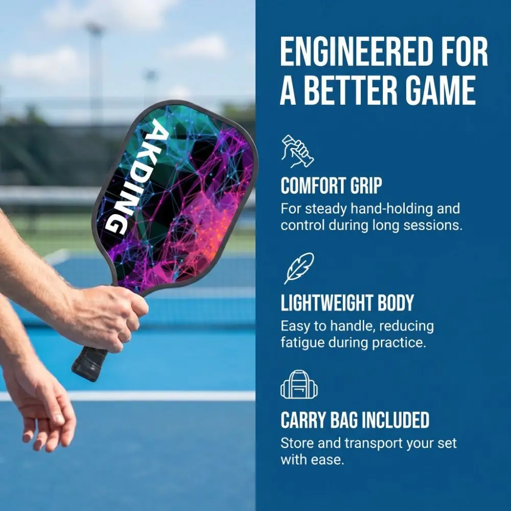 Pala de pickleball de madera de álamo ligera con bolsa - imagen 3