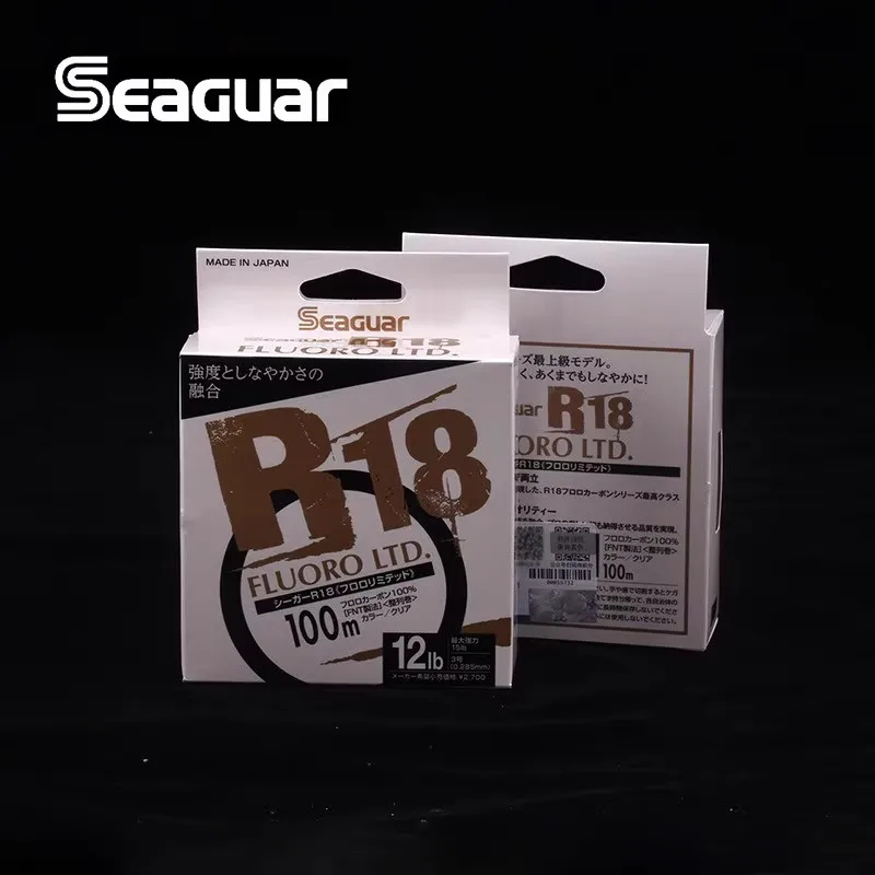 Bobina de fluorocarbono Seaguar R18 mostrando su transparencia y enrollado uniforme