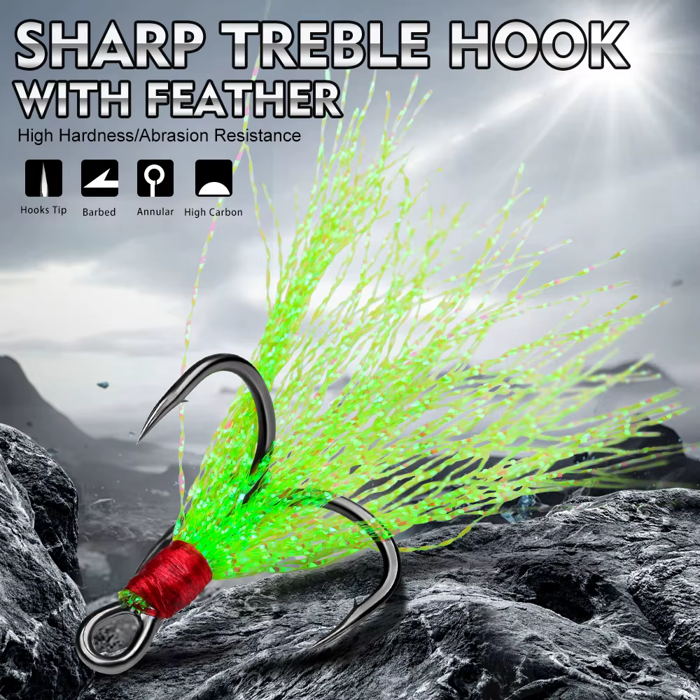 Anzuelos Triples Proberos con Pelo de Zorro – Aparejos para Pesca - imagen 4