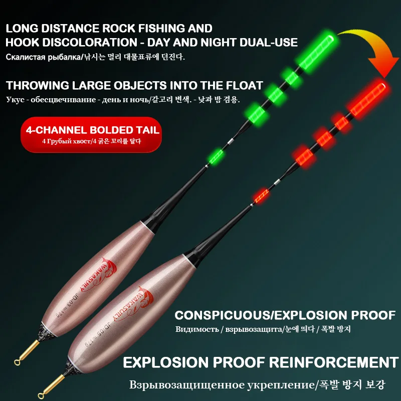 Flotador Electrónico Tipo Gota Alta Sensibilidad Luz para Pesca en Roca - imagen 4