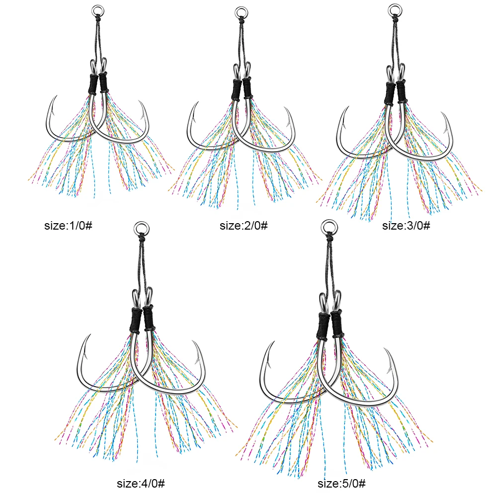 Anzuelos Jig asistidos Proberos de acero alto carbono con púas - imagen 4