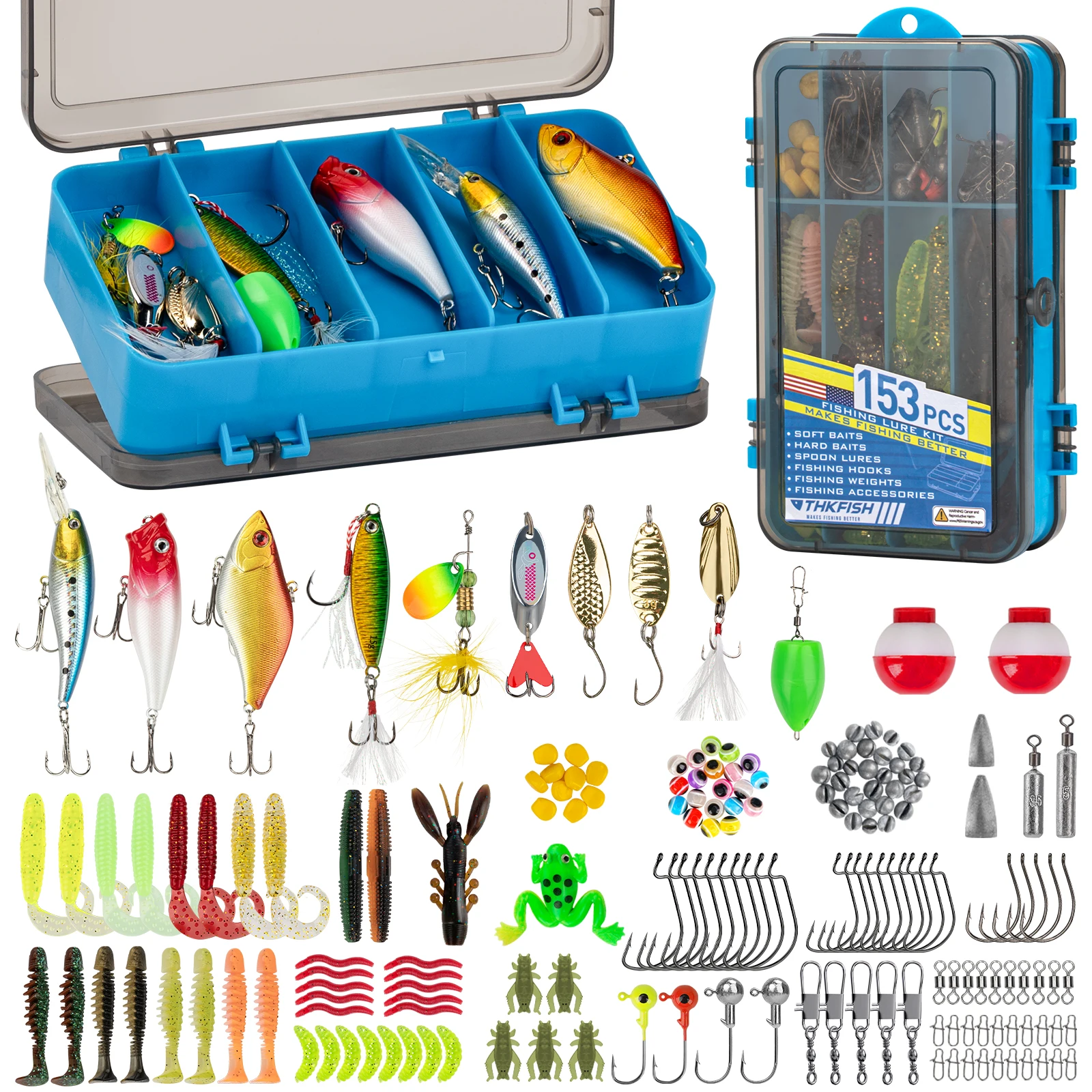 THKFISH Kit de señuelos para trucha y lucio con jigs y metálicos
