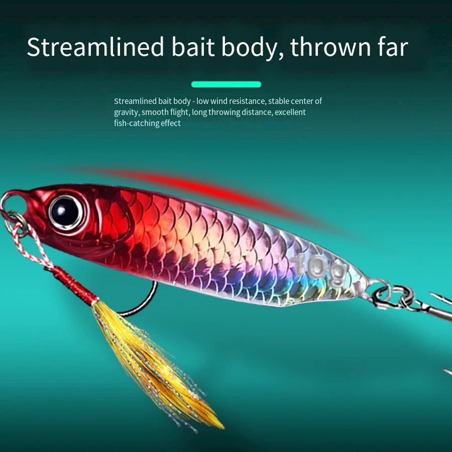 Cuchara de jigging metálica para lubina en agua salada de costa - imagen 2
