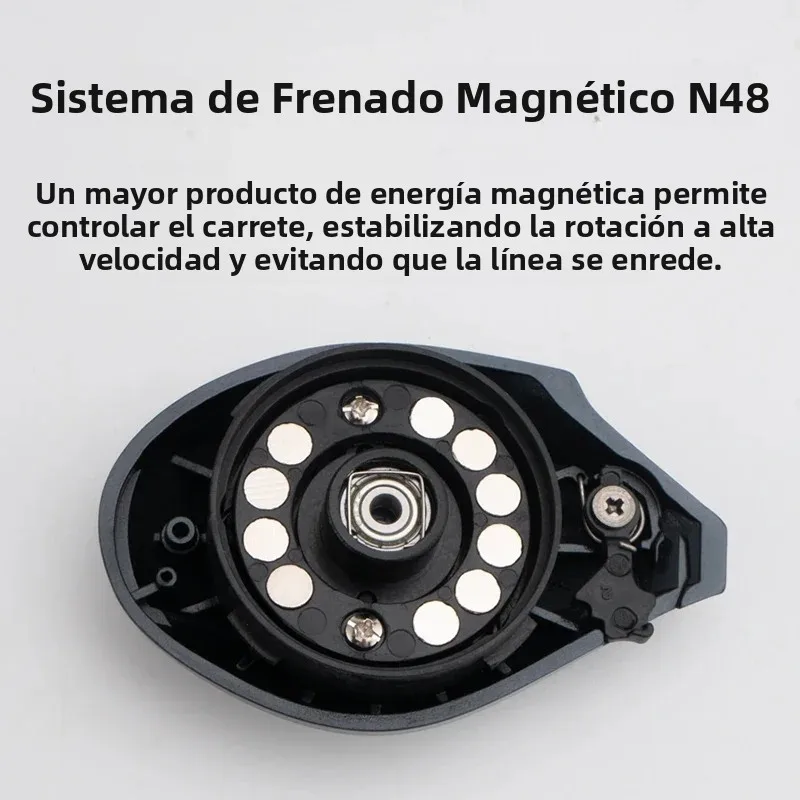 Carrete de baitcasting Huidiao perfil bajo con freno magnético - imagen 4