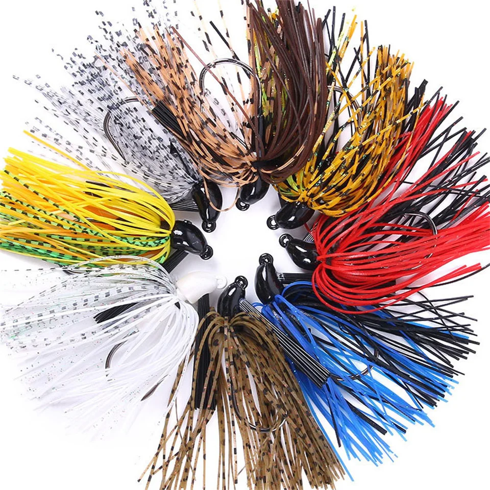 Spinnerbait vista frontal - señuelo completo con falda de goma y cuchillas
