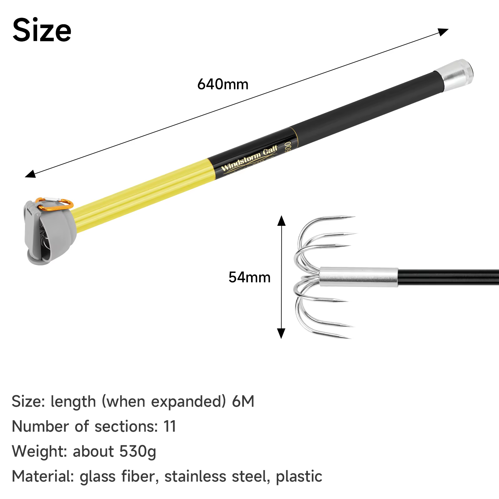 Vara Telescópicas Jig Calamar SANLIKE – 6M Acero Inoxidable 7 Garras - imagen 4