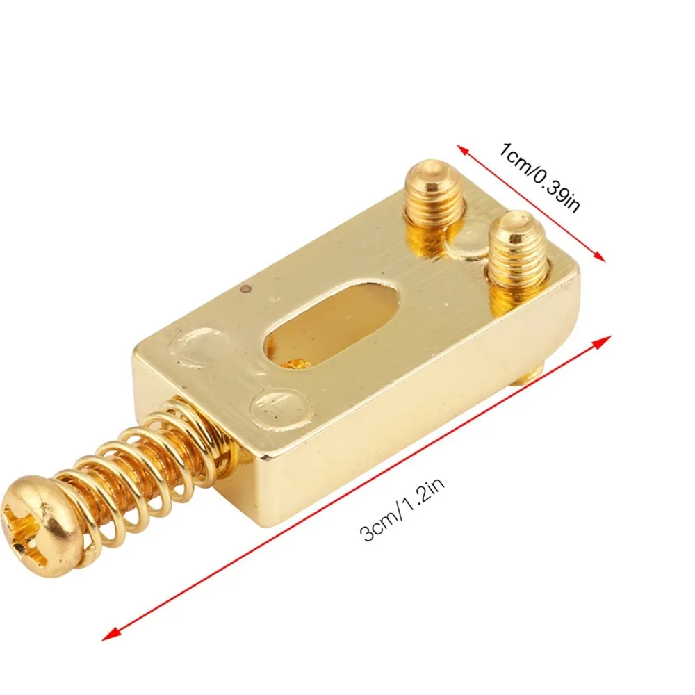Soportes metálicos dorados para trémolo con tornillos y resorte