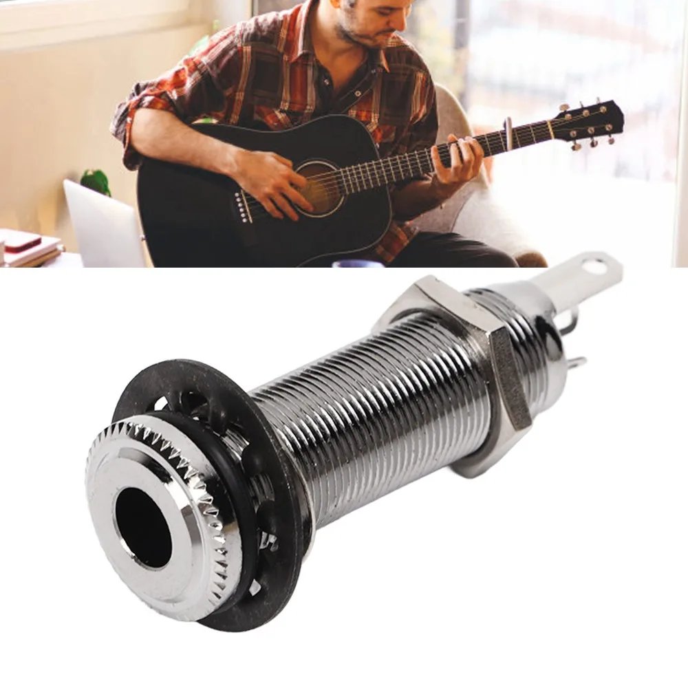 Conector roscado largo de latón para guitarra estéreo/mono - imagen 5