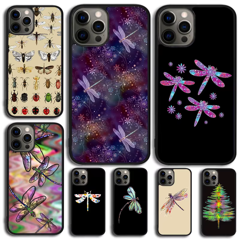 Funda libélula para iPhone 11 12 13 14 15 16 17 Pro Max Plus - imagen 4