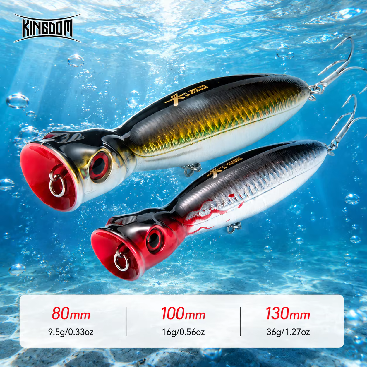 Popper Kingdom flotante profesional – Señuelo de superficie para pesca