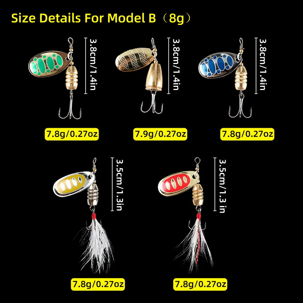 Cucharillas Spinnerbait zinc – Señuelos giratorios para carpa y trucha - imagen 4