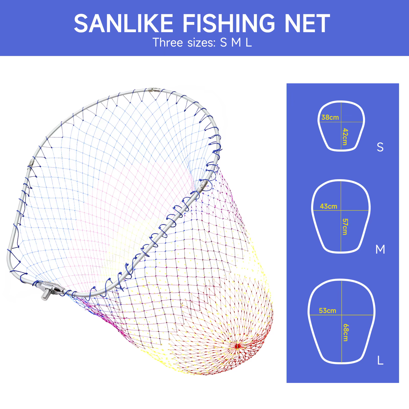 Cabeza de Red SANLIKE Aluminio – Marco Ovalado Plegable para Pesca en Agua Dulce - imagen 3