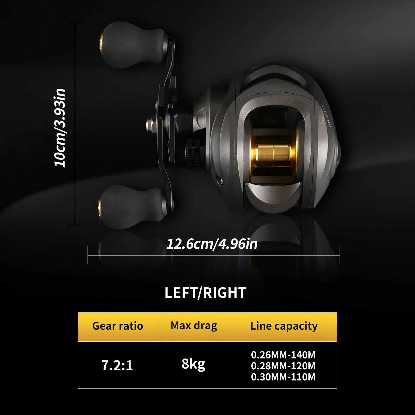 Rooblinos AK Series – Carrete Baitcasting Agua Dulce y Salada - imagen 5