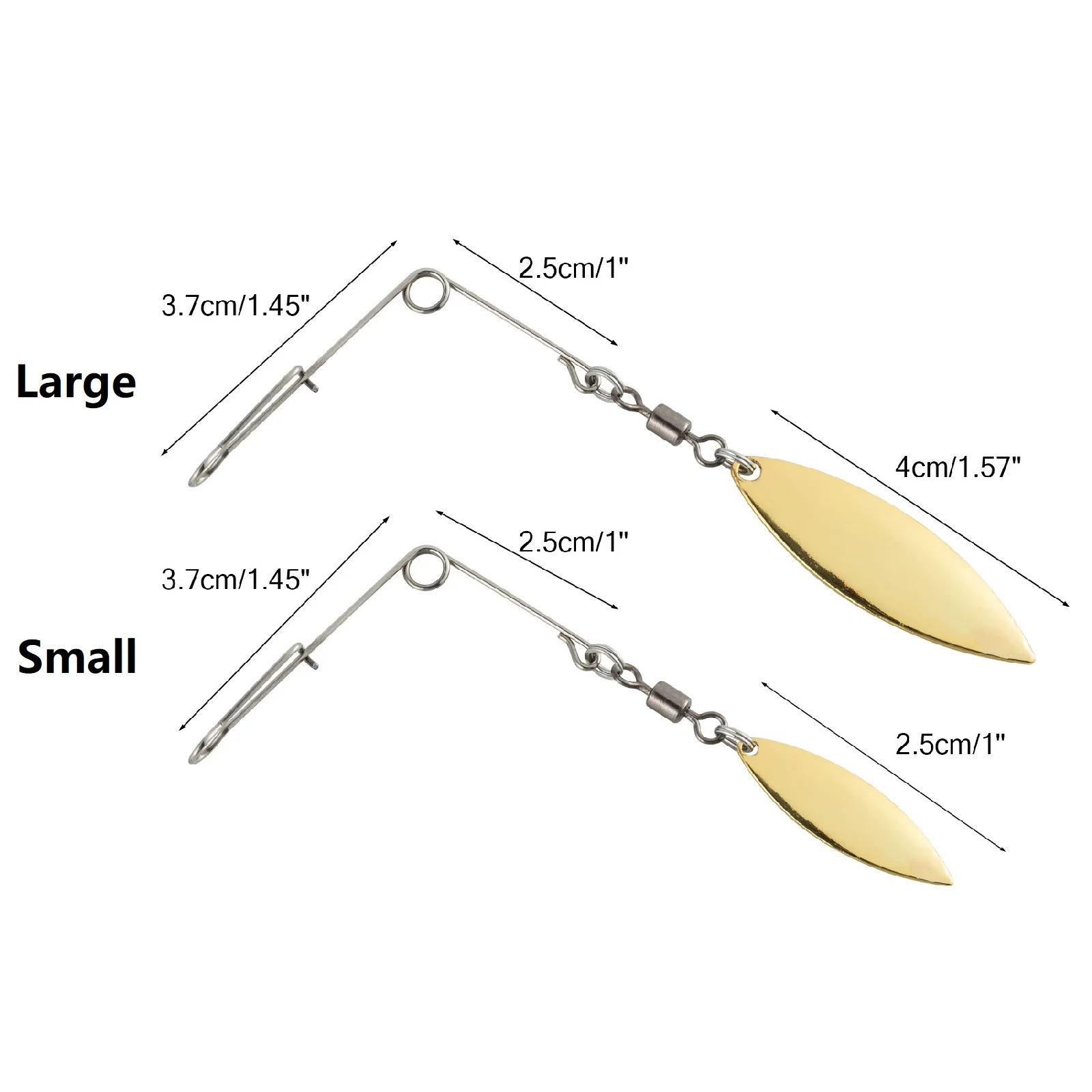 Spinnerbait con hoja dorada en primer plano