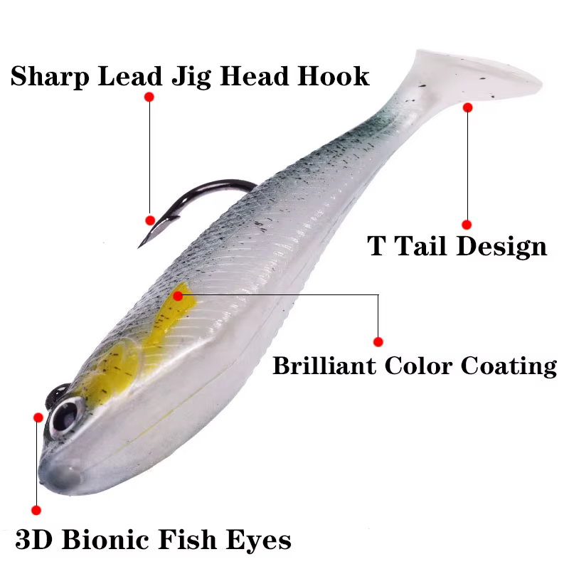 Wobbler Jigging para lucio – silicona con movimiento de natacion - imagen 4