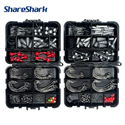Set de pesca ShareShark con anzuelos de acero y plomos giratorios