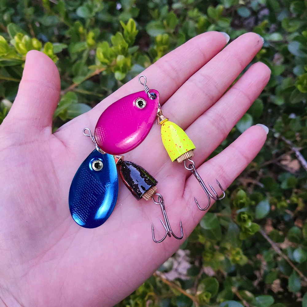 Micro spinner de metal con lentejuelas, ojos 3D y hoja giratoria