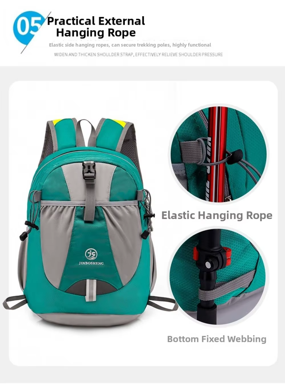 Detalle del tejido resistente y costuras reforzadas