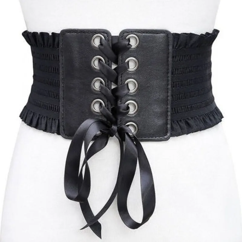 Cinturón elástico de cintura alta con borlas para mujer - imagen 3