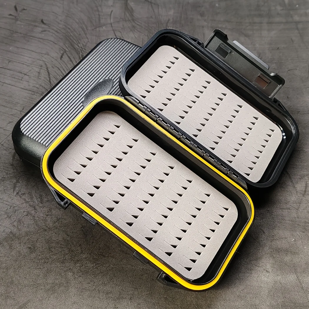 Señuelo mosca impermeable doble cara para trucha con caja