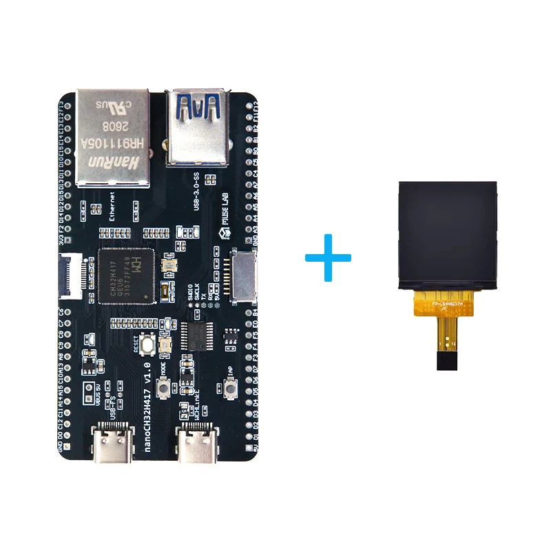 Placa RISC-V Muselab NanoCH32H417 Dual USB-C y Ethernet 100Mbps - imagen 2