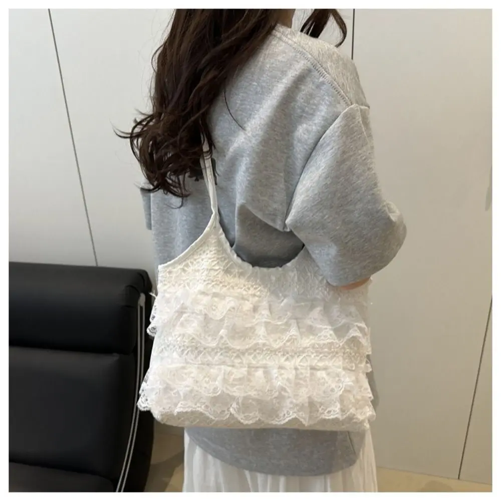 Bolsa tote de encaje veraniego con gran capacidad y bandolera - imagen 2