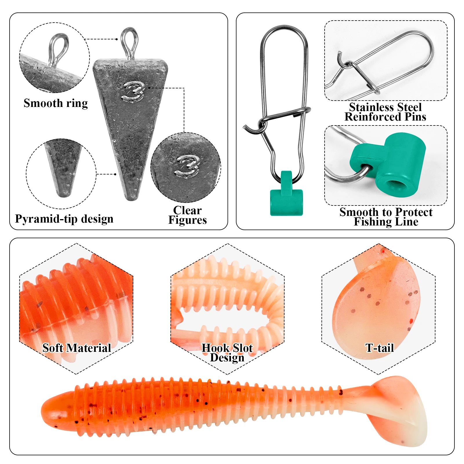 FREE FISHER Kit de pesca en mar para trolling con señuelos y plomos