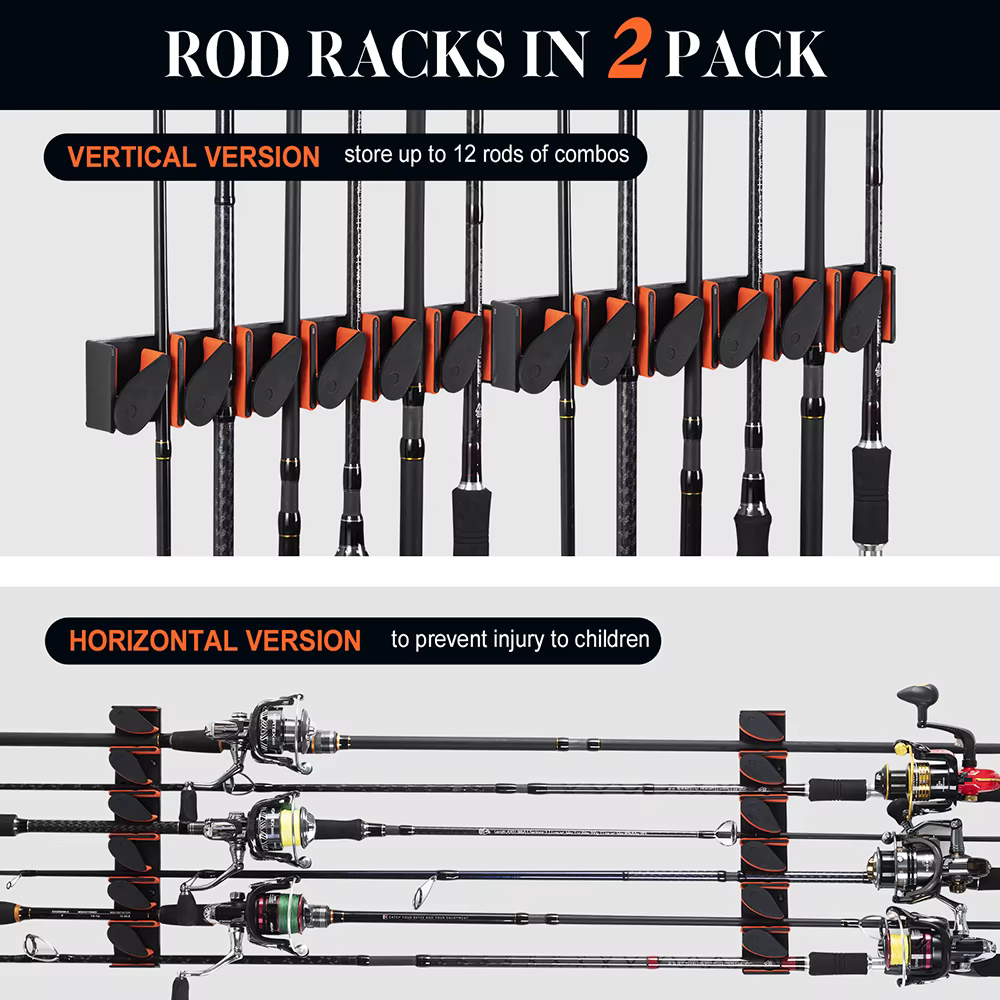 Goture Soporte de caña para pared – Organizador resistente - imagen 5