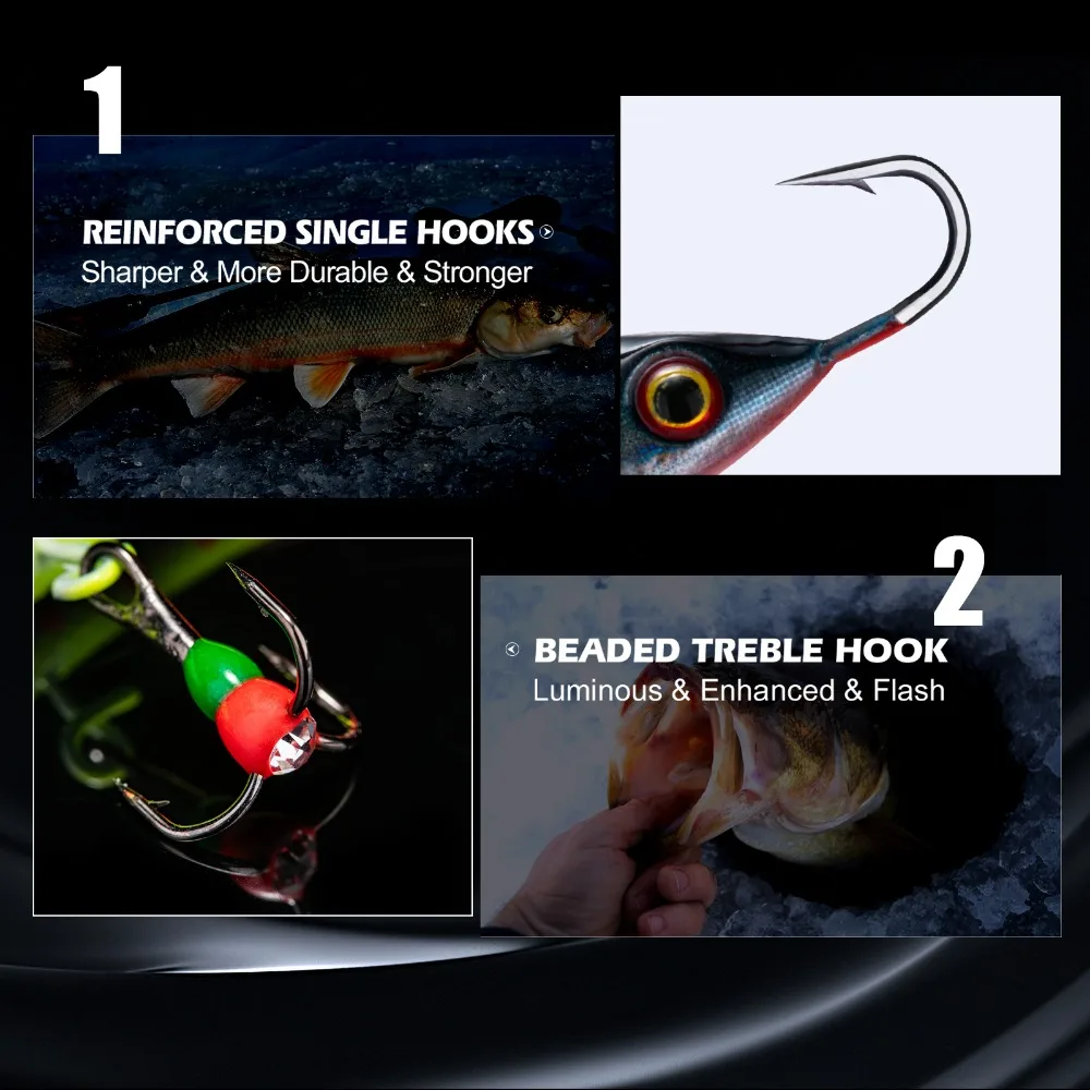 Goture Señuelo Hielo Equilibrado Ojos 3D Jigging Wobbler - imagen 2