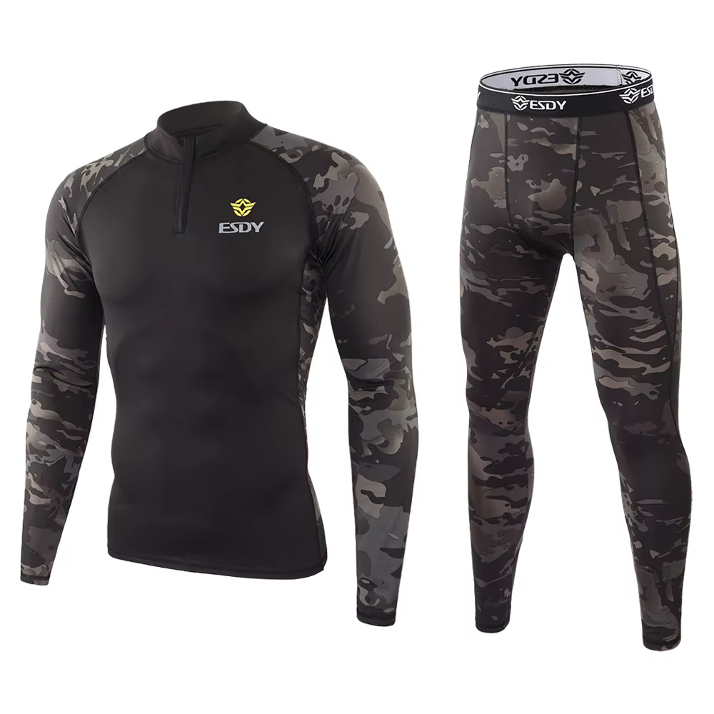 Ropa interior térmica camuflaje para hombre pesca secado rápido - imagen 5