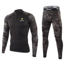 Ropa interior térmica camuflaje para hombre pesca secado rápido