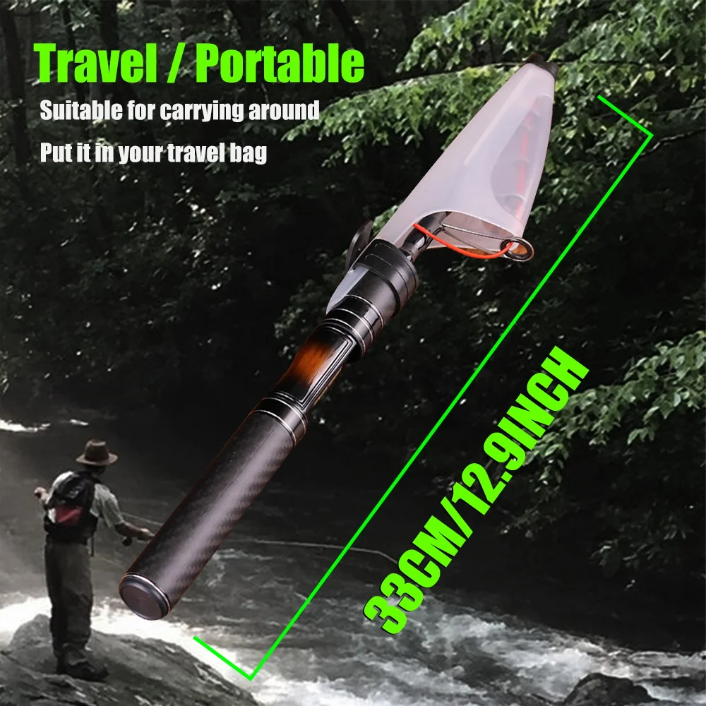 BAKAWA 180 Caña telescópica ML – Carbono portátil para viaje pesca - imagen 3
