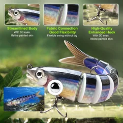 Swimbait articulado hundido gigante para lubina y bagre